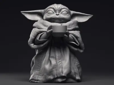 GROGU Baby Yoda bowl Printable 3D Model 3D print model