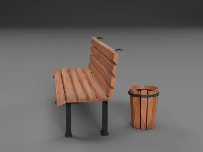 Middle Props Pack Low-poly 3D model