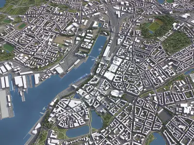 Kiel - 3D City Model Low-poly 3D model