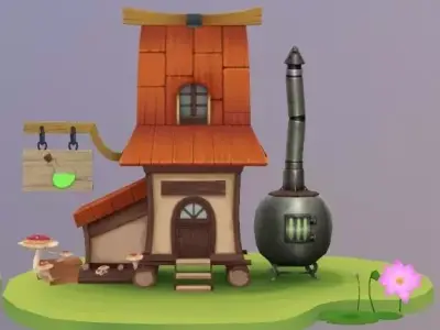 Potion Shop Low-poly 3D model