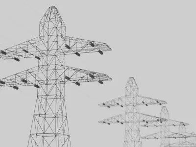 Metallic Electricity Utility Pylon Low-poly 3D model