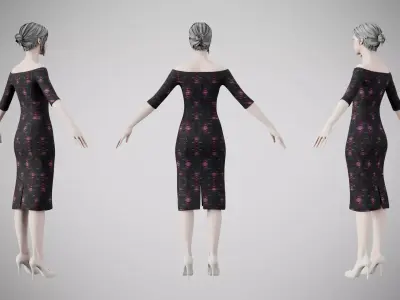 Dress 14 Light Burst Static Low-poly 3D model