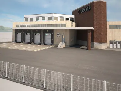 Cargo Building TIR Low Poly Low-poly 3D model