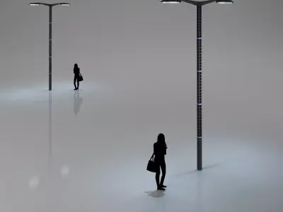 Double street LED lamp 3D model