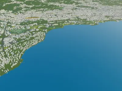 Lausanne City Switzerland September 2020 Low-poly 3D model