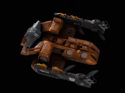 Scifi Harmer Vester machine  Low-poly 3D model