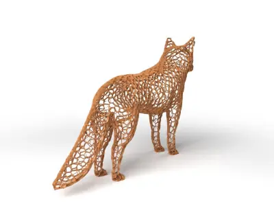 Fox Voronoi Low-poly 3D model