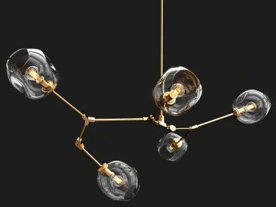 Branching bubble 5 lamps 3D model