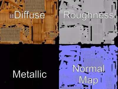 Bamboo Hut Rustic model pack Low-poly 3D model