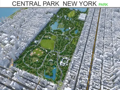 Central Park - Manhattan - New York  Low-poly 3D model