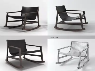 Dondolo four different rocking chairs 3D model