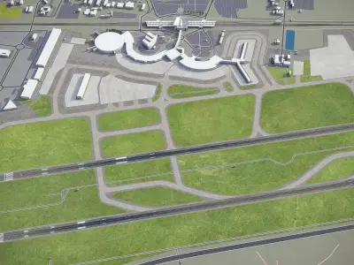 Lyon - Saint Exupery Airport - LYS Low-poly 3D model