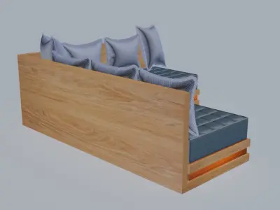 Chesterfield Corner Cotton Sofa 3D model