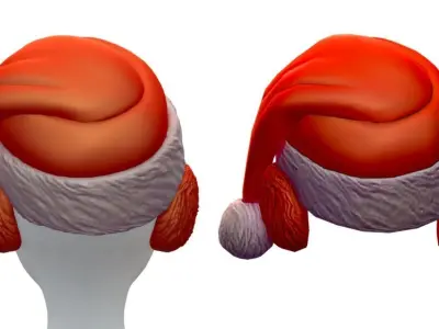 Cartoon High Poly Subdivision Christmas Hood Low-poly 3D model