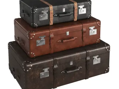 Suitcases retro 3D model