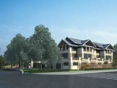 Modern European Eco-Village Concept 3D model