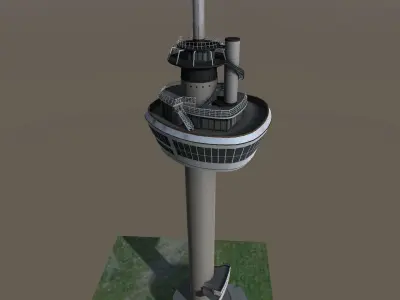 Euromast Tower Rotterdam 3d model low-poly Low-poly 3D model
