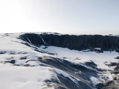 Snowy Terrain Mountains 3D Model  Low-poly 3D model