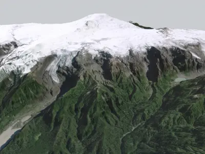 Mountain landscape Volcano Michinmahuida Chile 3D model