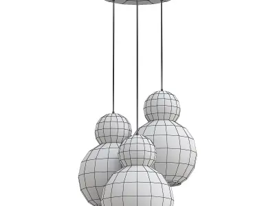 iledex-blossom-c4476-3r-gl three sphere pendant light in gold... 3D model