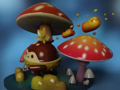 little chestnut  mushroom 3D model