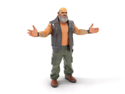 Biker Warrior Rigged and Animated Character D Model Low-poly 3D model