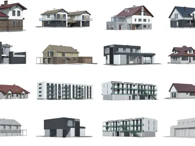 43 Models of Houses 3D Model Pack