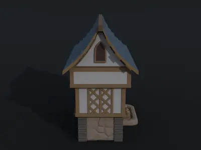 Cartoon medieval house 5 Polygonal Style Low-poly 3D model