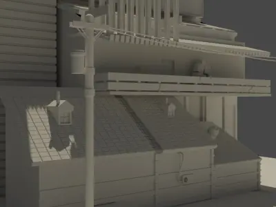 Low poly 3D building for games Free low-poly 3D model