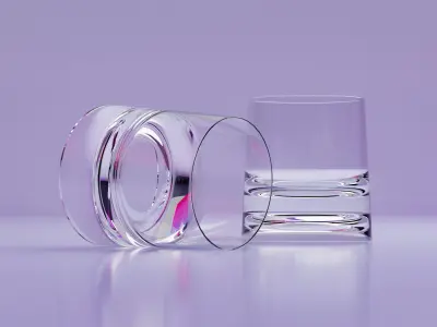 Glass and Decanter 3D model