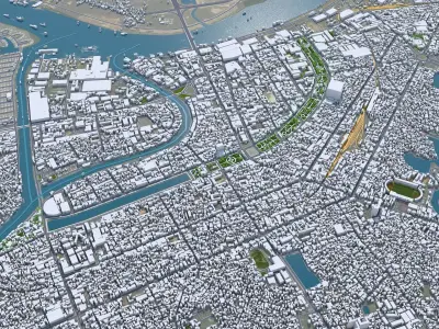 Hai Phong Vietnam 30km Low-poly 3D model