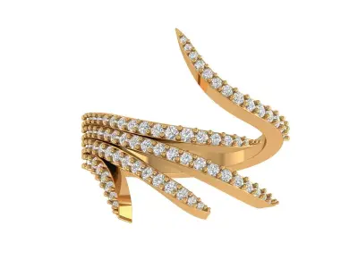 Feather Ring 3D print model get