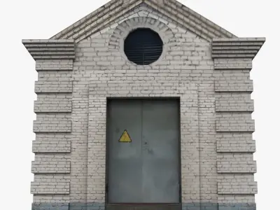 Small bulding 2 Old Electrical Substation Low-poly 3D model