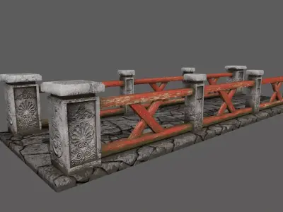 bridge stone Low-poly 3D model