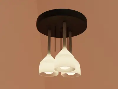 5 chandeliers set light fixture made of paper 3D model