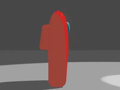 Red Character From Among Us Low-poly 3D model