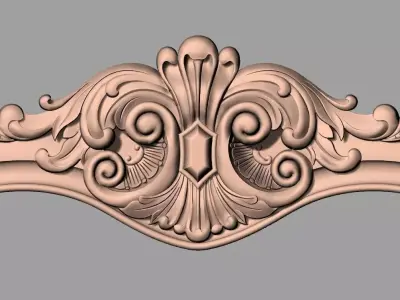 Door flower relief model STL format for CNC carving E465 3D model