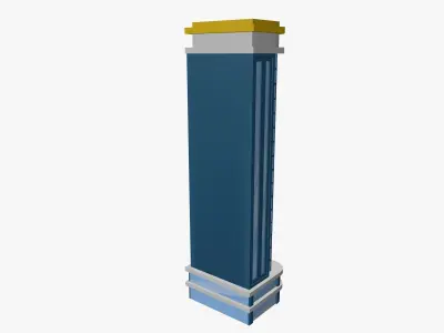 Cartoon skyscraper building 3 Low-poly 3D model