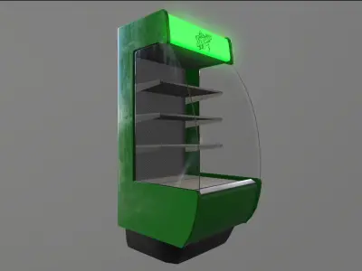 Supermarket Glass Display Refrigerator Free low-poly 3D model