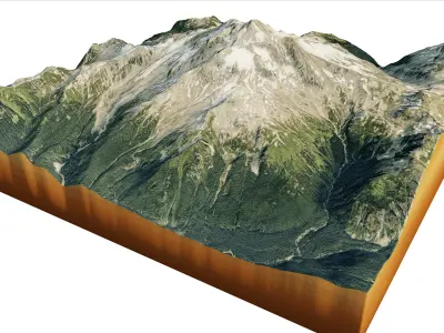 Glacier Peak 3d model terrain Low-poly 3D model
