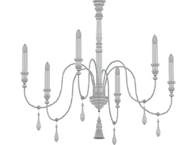 Poppy gold chandelier 3D model