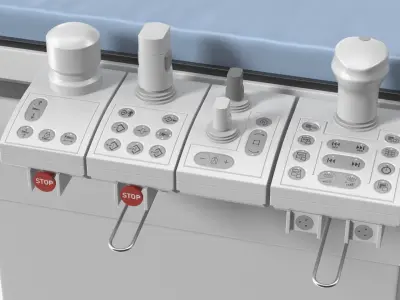  Radiology Procedure Table with Blue Mattress White 
