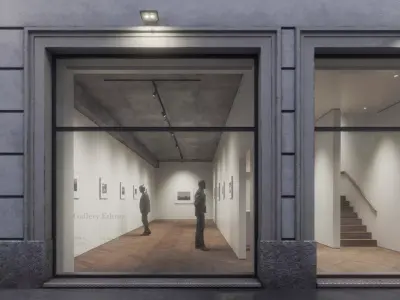 Contemporary Small Art Gallery Low-poly 3D model