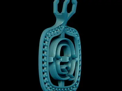 Q Letter Pendant 3D print model