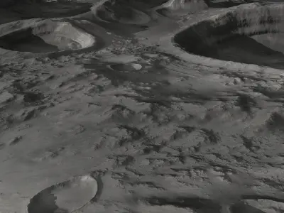 Large-Scale Moon Environment - Craters Low-poly 3D model