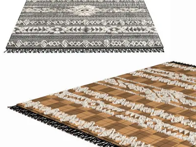 Kilimcarpet01 area rug with tribal pattern 3D model