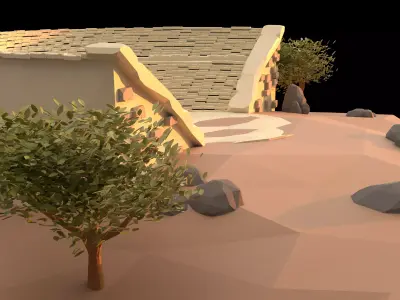 Greek amphitheatre Free low-poly 3D model