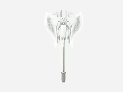 SciFi War Axe B06 Full White - Sci Fi Weapon Design Low-poly 3D model