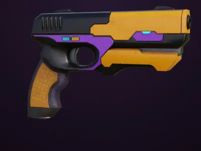 Sci-Fi Pistol 01 All PBR Unity UE Textures Included Low-poly 3D model