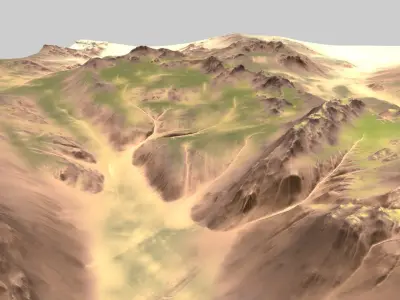 Terrain mountain in desert 3D model